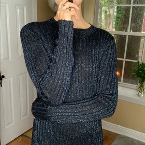 By The Way black dress with a silvery/navy thread